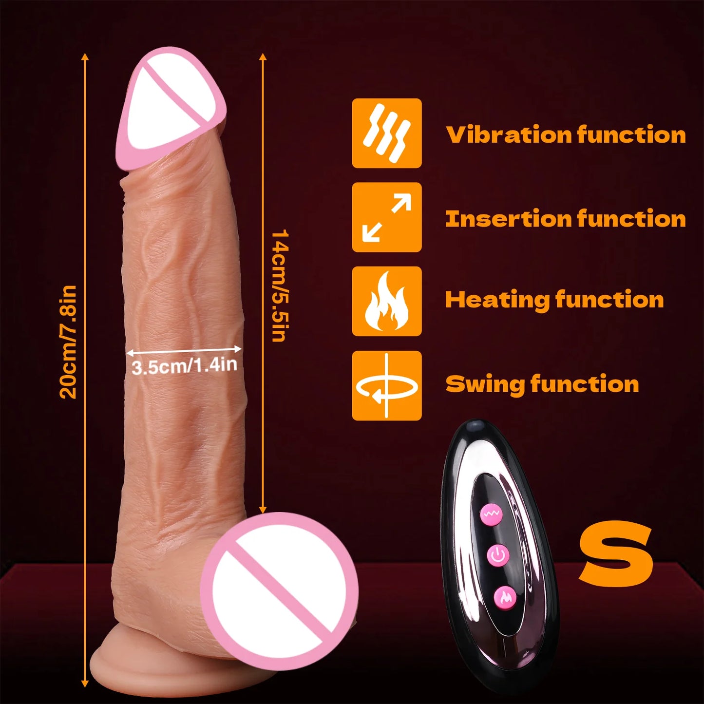 Realistic Dildo Telescopic Vibrator Artificial Penis Female Masturbation G-Spot Vaginal Massager Big Dick Sex Toys for Women 18+