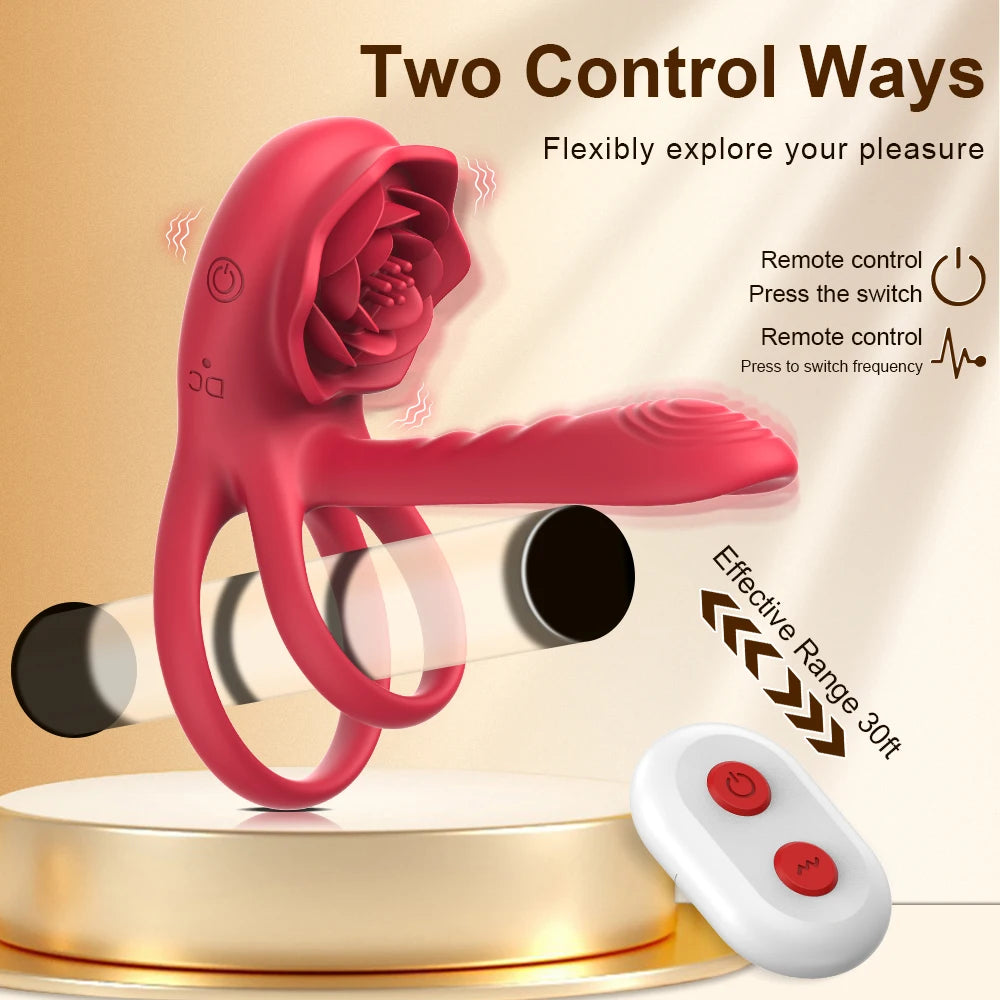 Powerful Cockring Vibrator Clitoris Stimulation Delay Ejaculation Remote Control Cock Ring Penis Ring Adults Sex Toy for Couple