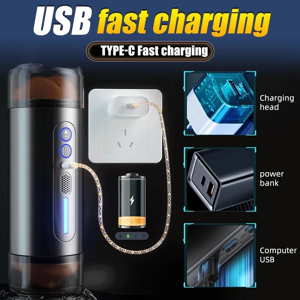 Automatic Male Sucking Masturbator Vibration Blowjob Machine Heating Masturbation Cup Sex Toys Adult for Men Masturbate Supplies
