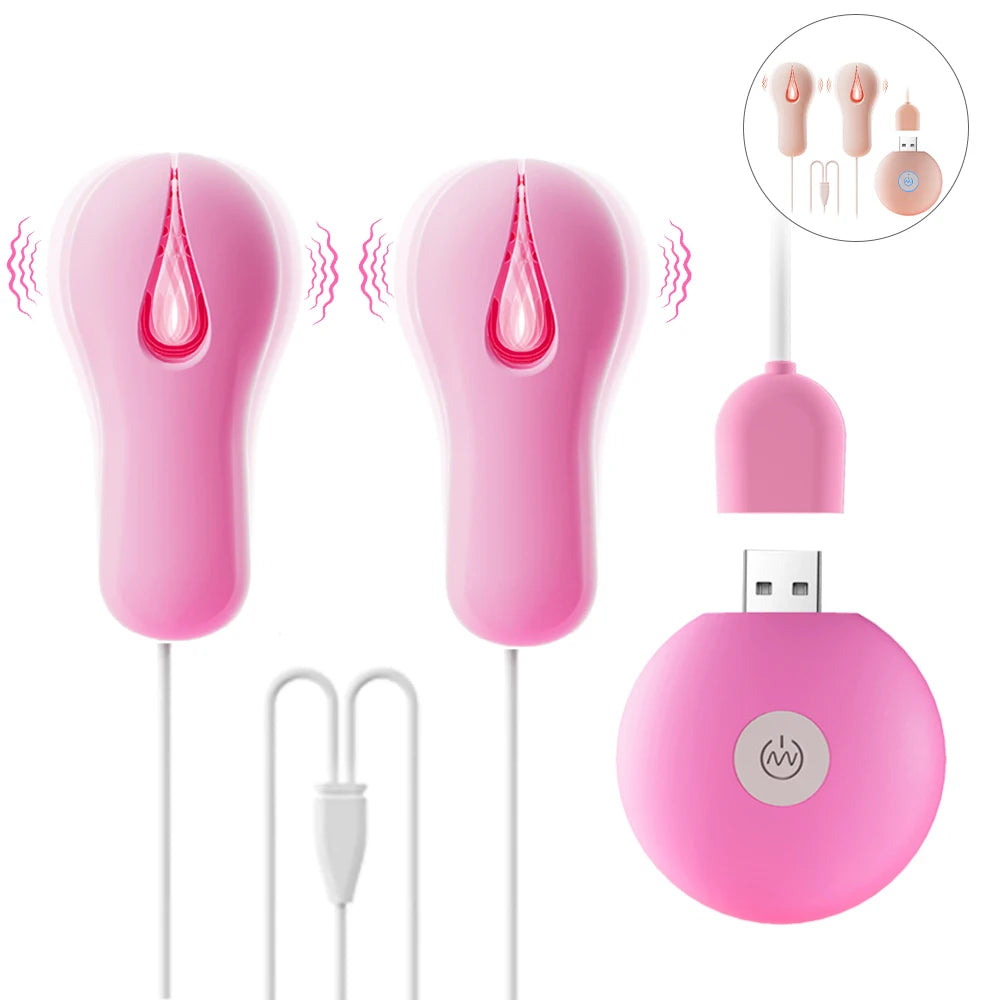 10 Modes Electric Nipple Clamp Breast Massage Vibrator Enhancer Bondage Adult Stimulator Sex Toys for Women Couples Female