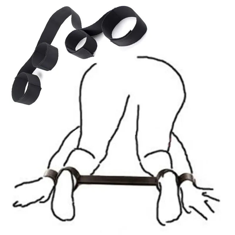 Adult SM Sex Restraint Handcuffs Slave Tools Bdsm​ No Vibrators Sexy Wrist to Ankle Cuffs Open Leg Hand Toys Bondage for Couples