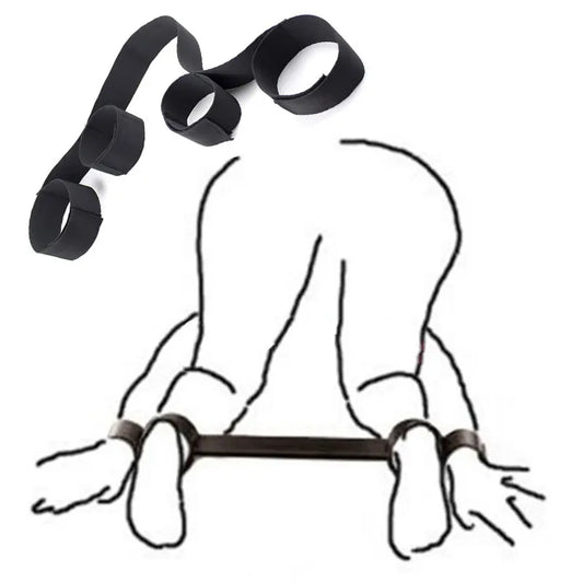 Adult SM Sex Restraint Handcuffs Slave Tools Bdsm​ No Vibrators Sexy Wrist to Ankle Cuffs Open Leg Hand Toys Bondage for Couples