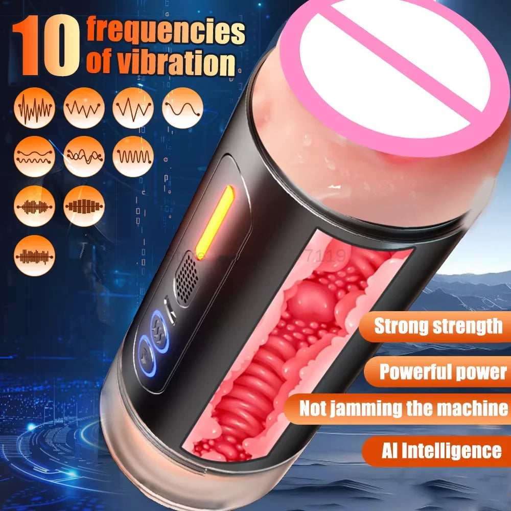 Automatic Male Sucking Masturbator Vibration Blowjob Machine Heating Masturbation Cup Sex Toys Adult for Men Masturbate Supplies