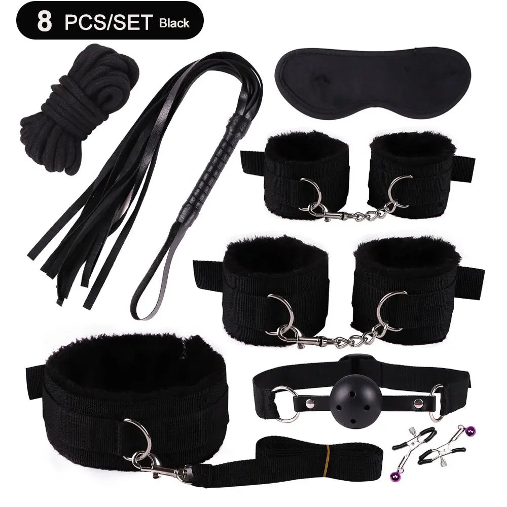 BDSM Kits Sex Bondage Vibrators Sex Toys for Women Couples Adult 18 Handcuffs Erotic Accessories Anal Plug Dildo Sexy Toys Shop