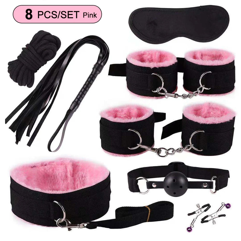 BDSM Kits Sex Bondage Vibrators Sex Toys for Women Couples Adult 18 Handcuffs Erotic Accessories Anal Plug Dildo Sexy Toys Shop