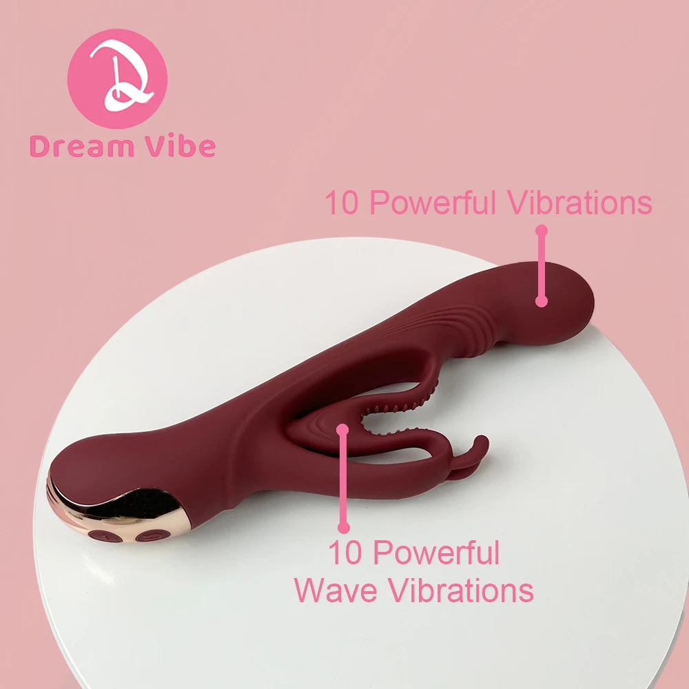 Heart Wave Rabbit Vibrator G-Spot Clitoris Stimulator Women'S Sex Toy Pleasure Massager Sexual Penetration Big Dildo Vibrator