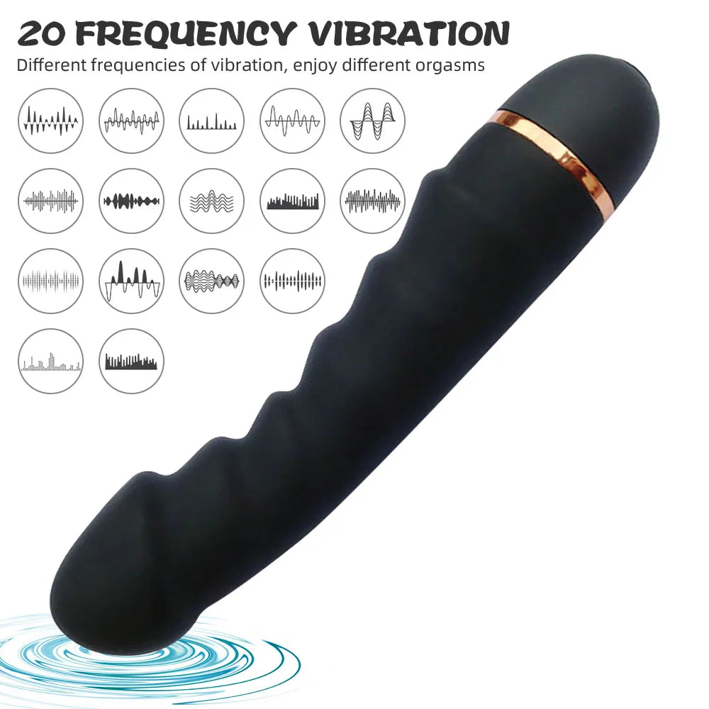 RealVibe 20-Mode Silicone Vibrating Dildo