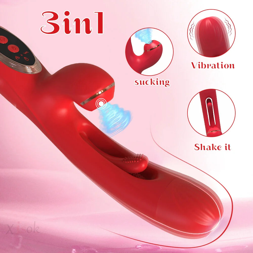 G Spot Vibrator Dildo Sex Toys for Women, Clitoral Vibrator Adult Toys with Flapping & Sucking, Rabbit Vibrators Couples Sex Toy