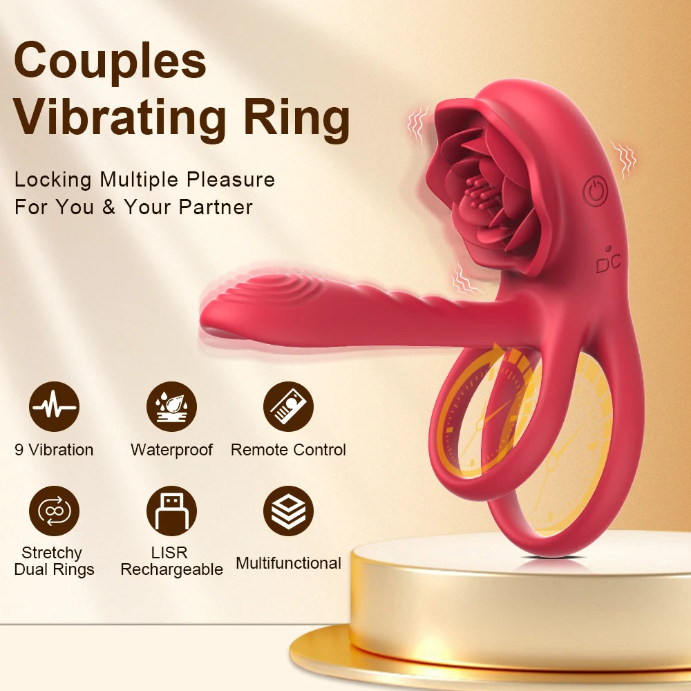 Powerful Cockring Vibrator Clitoris Stimulation Delay Ejaculation Remote Control Cock Ring Penis Ring Adults Sex Toy for Couple