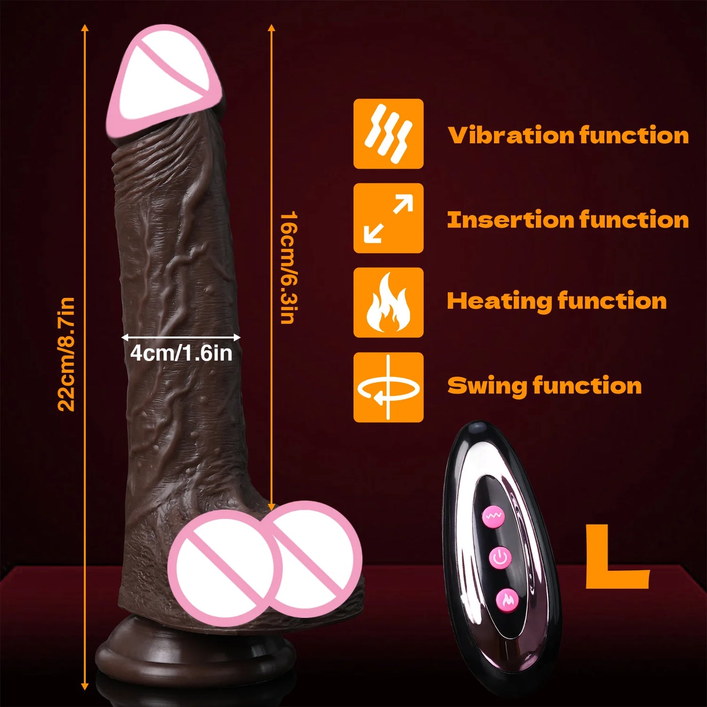 Realistic Dildo Telescopic Vibrator Artificial Penis Female Masturbation G-Spot Vaginal Massager Big Dick Sex Toys for Women 18+