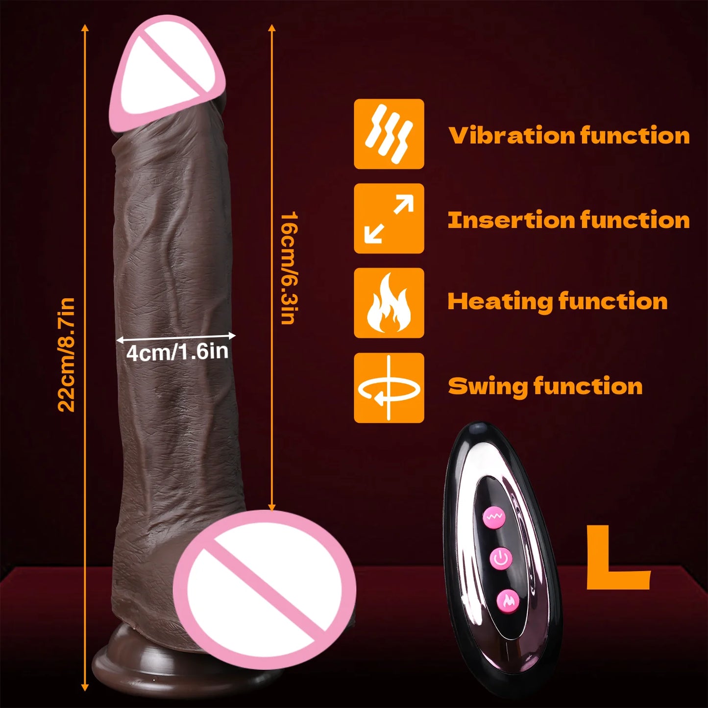 Realistic Dildo Telescopic Vibrator Artificial Penis Female Masturbation G-Spot Vaginal Massager Big Dick Sex Toys for Women 18+