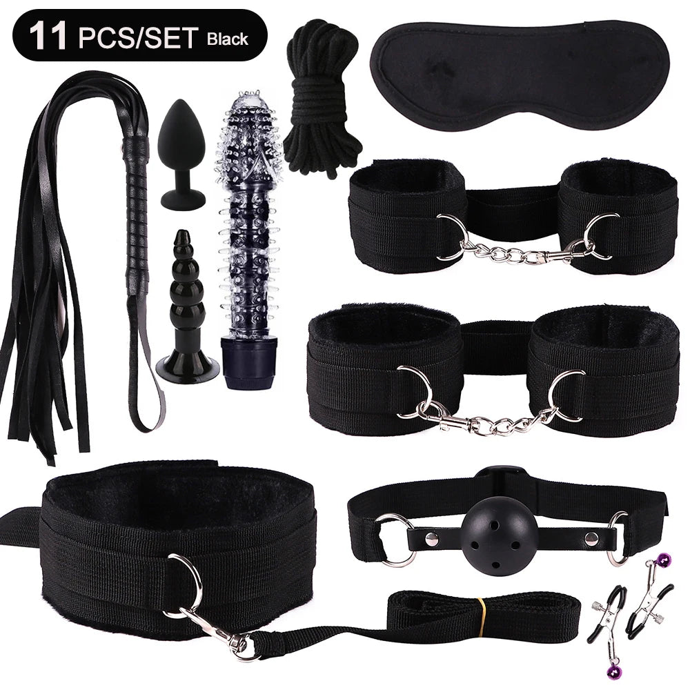 BDSM Kits Sex Bondage Vibrators Sex Toys for Women Couples Adult 18 Handcuffs Erotic Accessories Anal Plug Dildo Sexy Toys Shop
