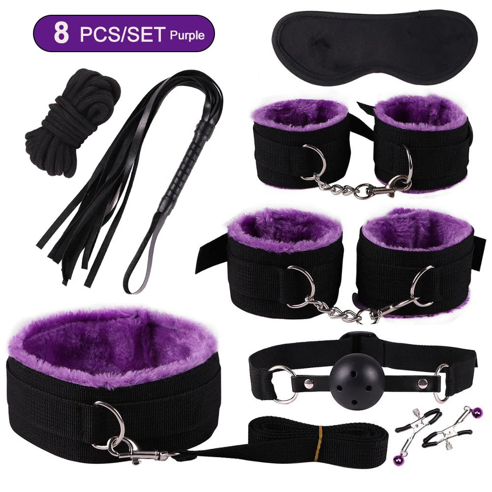 BDSM Kits Sex Bondage Vibrators Sex Toys for Women Couples Adult 18 Handcuffs Erotic Accessories Anal Plug Dildo Sexy Toys Shop