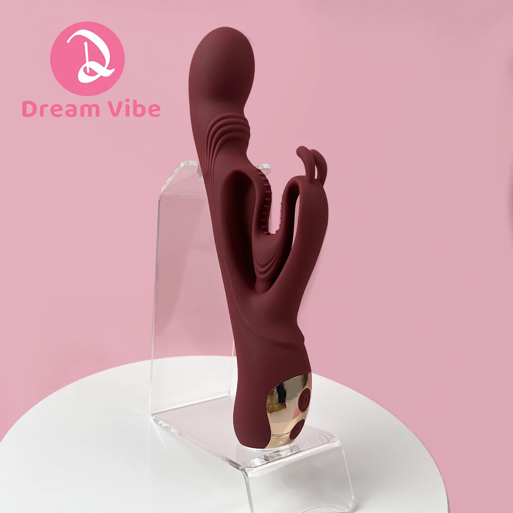 Heart Wave Rabbit Vibrator G-Spot Clitoris Stimulator Women'S Sex Toy Pleasure Massager Sexual Penetration Big Dildo Vibrator