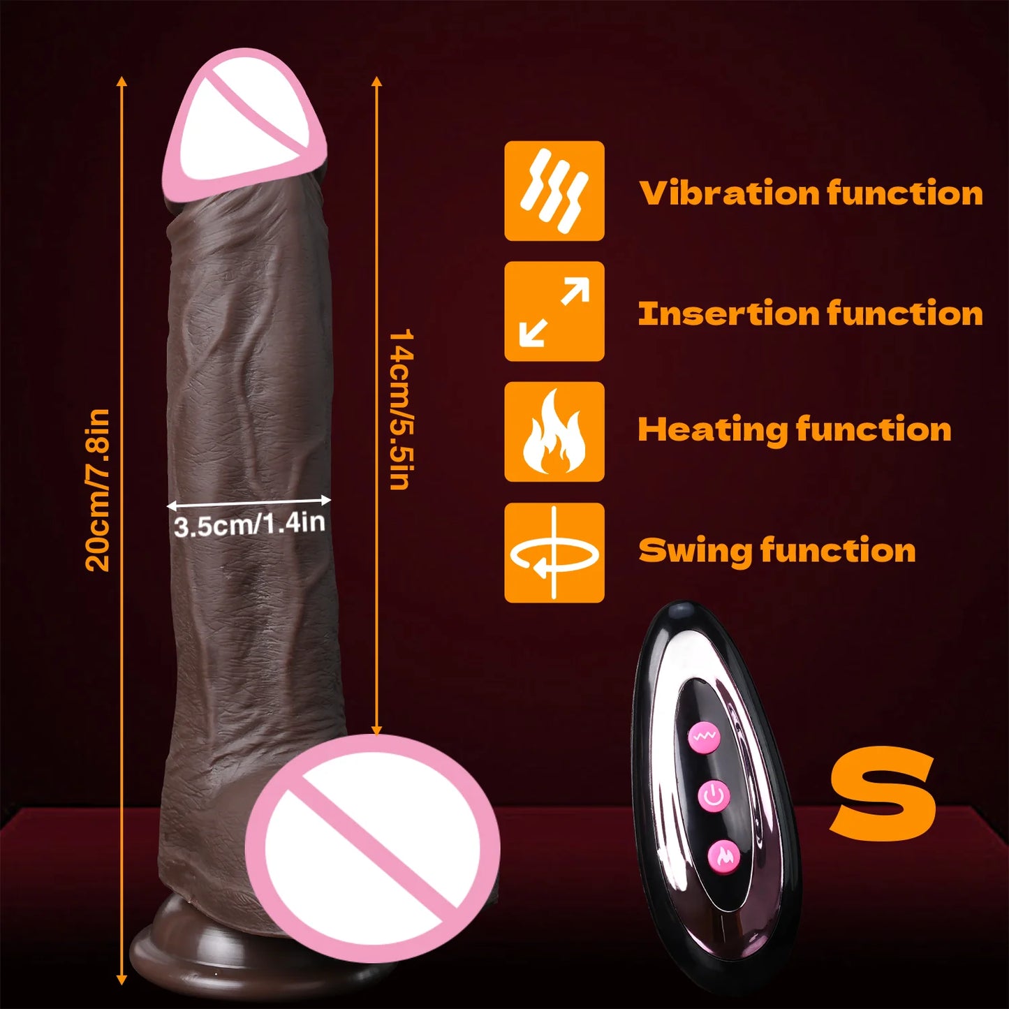 Realistic Dildo Telescopic Vibrator Artificial Penis Female Masturbation G-Spot Vaginal Massager Big Dick Sex Toys for Women 18+