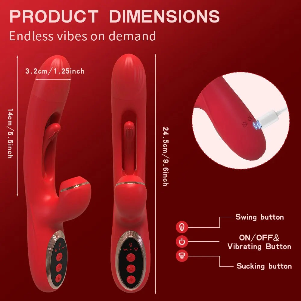 G Spot Vibrator Dildo Sex Toys for Women, Clitoral Vibrator Adult Toys with Flapping & Sucking, Rabbit Vibrators Couples Sex Toy