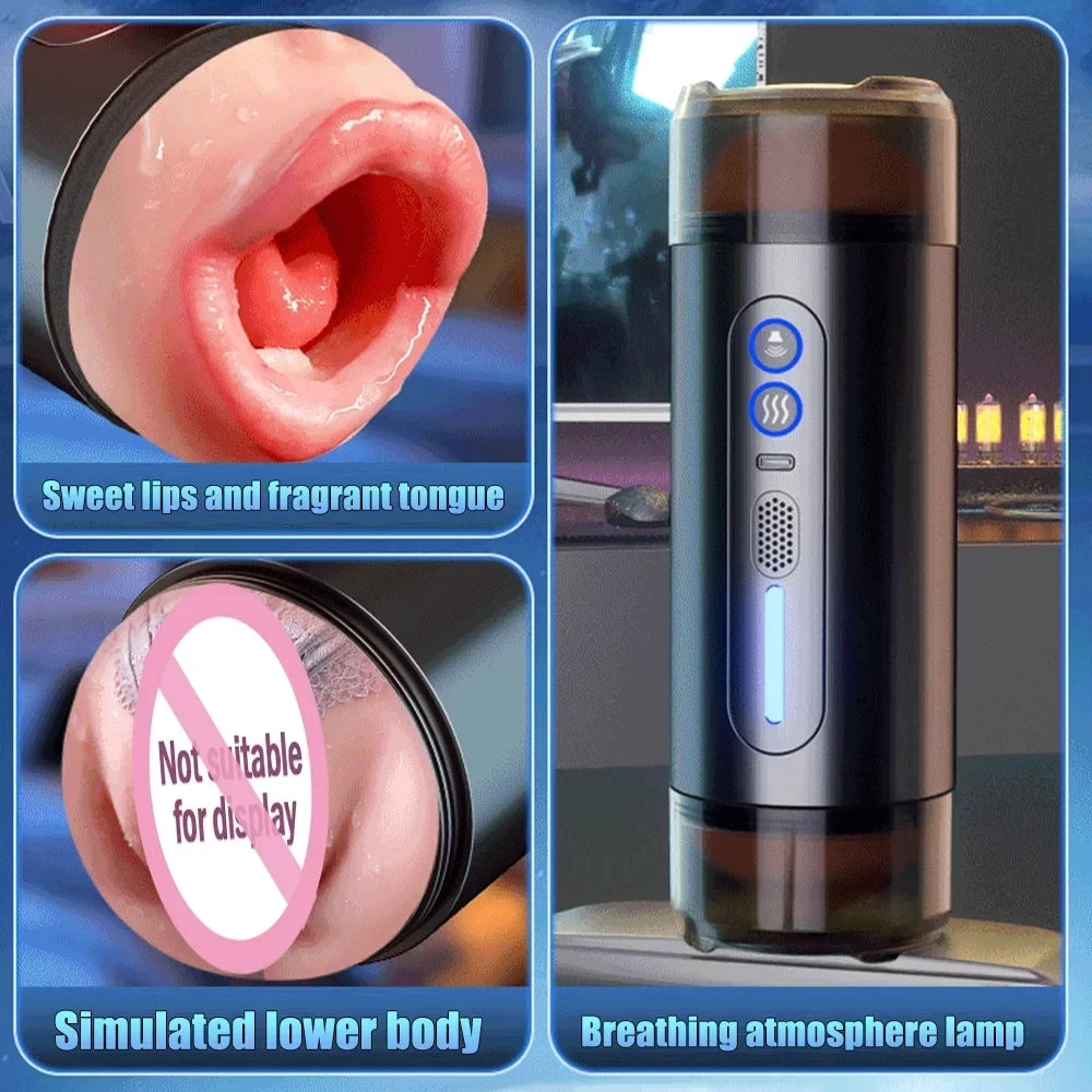 Automatic Male Sucking Masturbator Vibration Blowjob Machine Heating Masturbation Cup Sex Toys Adult for Men Masturbate Supplies