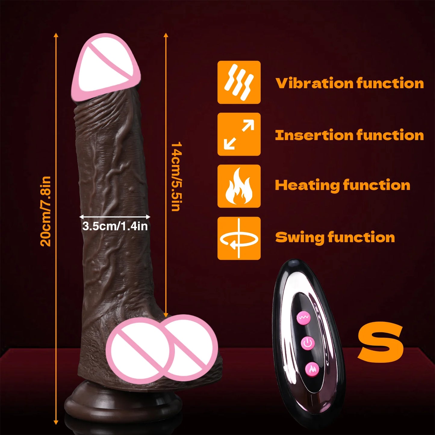 Realistic Dildo Telescopic Vibrator Artificial Penis Female Masturbation G-Spot Vaginal Massager Big Dick Sex Toys for Women 18+