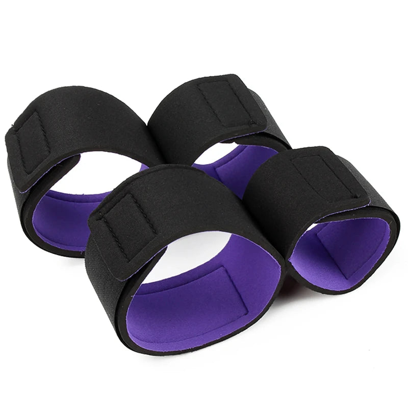 Adult SM Sex Restraint Handcuffs Slave Tools Bdsm​ No Vibrators Sexy Wrist to Ankle Cuffs Open Leg Hand Toys Bondage for Couples
